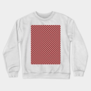 Dark Christmas Candy Apple Red and White Cross-Hatch Astroid Grid Pattern Crewneck Sweatshirt